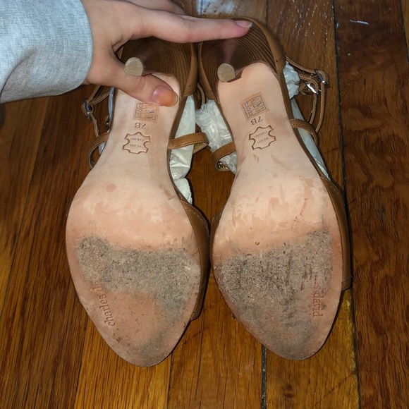Charles David strappy tan heels sandals 👡 - Picture 5 of 5